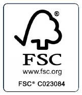 FSC certified — Forest Stewardship Council, licence FSC C023084